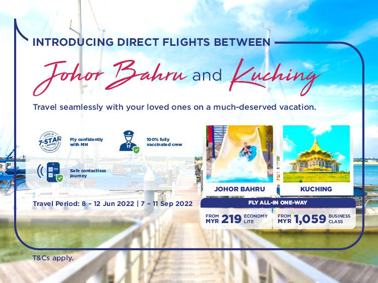 Introducing direct flights between Johor Bahru and Kuching