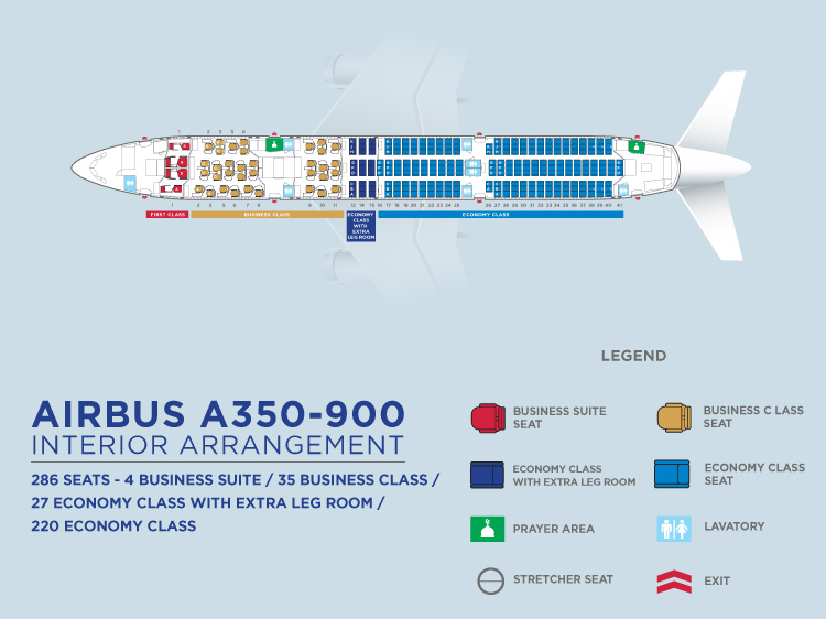 A350 900 Seat Map